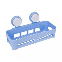 Suction Cup Colorized Storage Plastic Bathroom Shelf Basket Rack Organizer