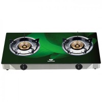 Walton WGS-3GNS1 (LPG / NG) Green 3D Glass Top Double Burner