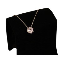 Diamond Natural Stone Water Drop Geometric Shape Pendant Necklace For Women - Silver