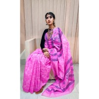 Fashionable dhupian & cotton mix Saree For Beautiful Women (Baby Pink)