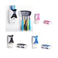Automatic Toothpaste Dispenser with Toothbrush Holder Multicolor