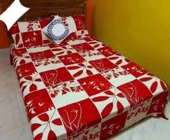 Red Bed Sheet with Pillow Covers