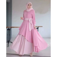 Stylish Dubai Cherry Abaya Borka Nikab wear With Hijabi Nikab set